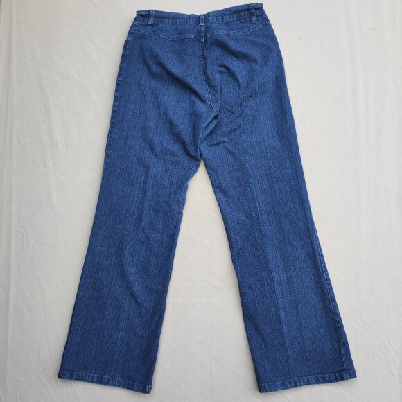 Simon Chang Jeans women's size 10  blue colour wide leg classic minimalist denim - Picture 3 of 13